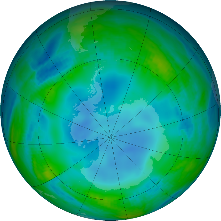 Antarctic ozone map for 02 June 1988